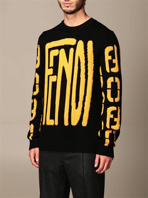 fendi black tee|Fendi black strap sweater.